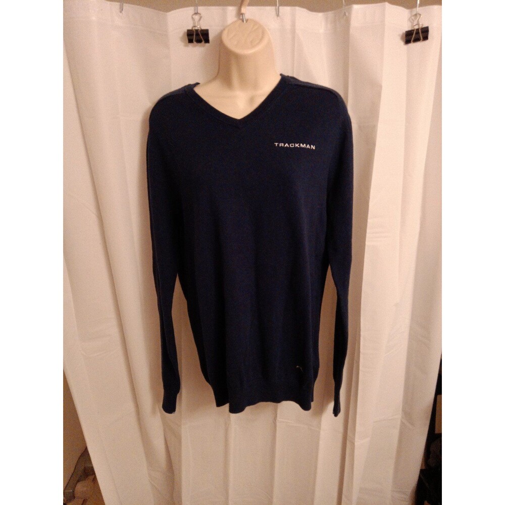 KJUS men's long sleeve v-neck pullover sweater M blue